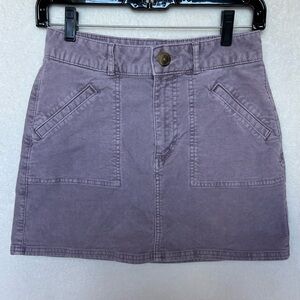 American Eagle High Rise A-Line Super Stretch Purple Corduroy Lilac Skirt Size 0